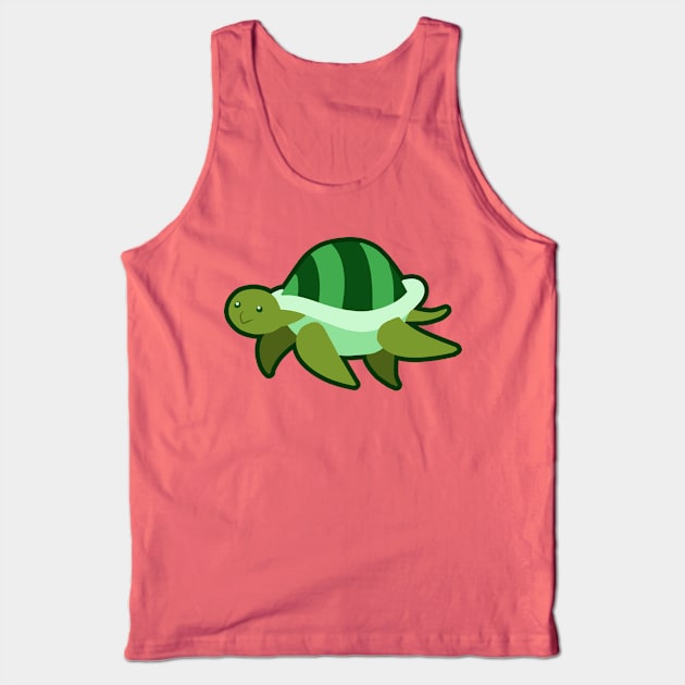 Cute Green Turtle Tank Top by saradaboru